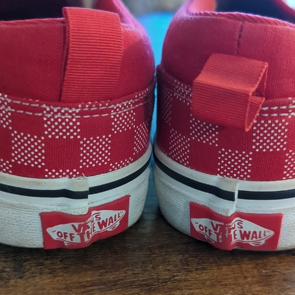 Vans Kids Red Checkered Slip-On Sneakers - Picture 2 of 6